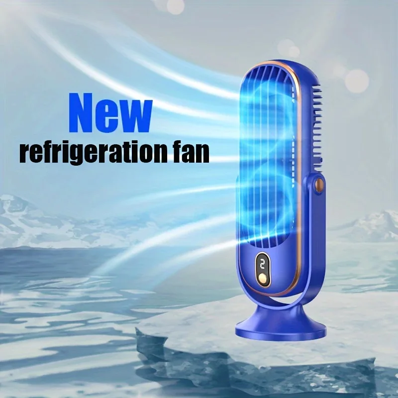 New Upgraded Large Battery Dual Motor Portable Fashion Desk Fan, Office, Travel, Camping, Outdoor RV Portable USB Fan