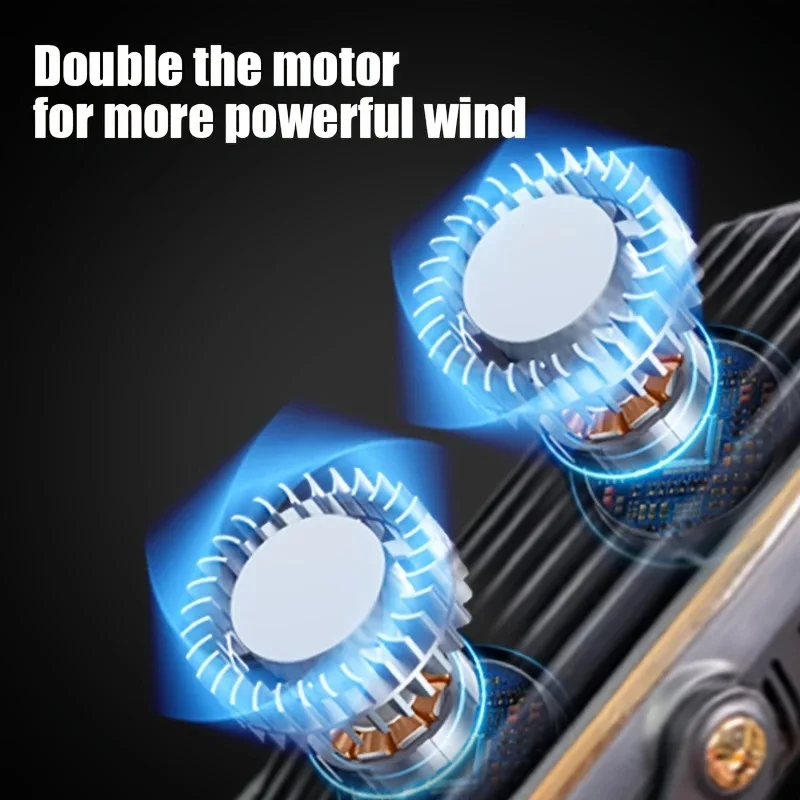 New Upgraded Large Battery Dual Motor Portable Fashion Desk Fan, Office, Travel, Camping, Outdoor RV Portable USB Fan