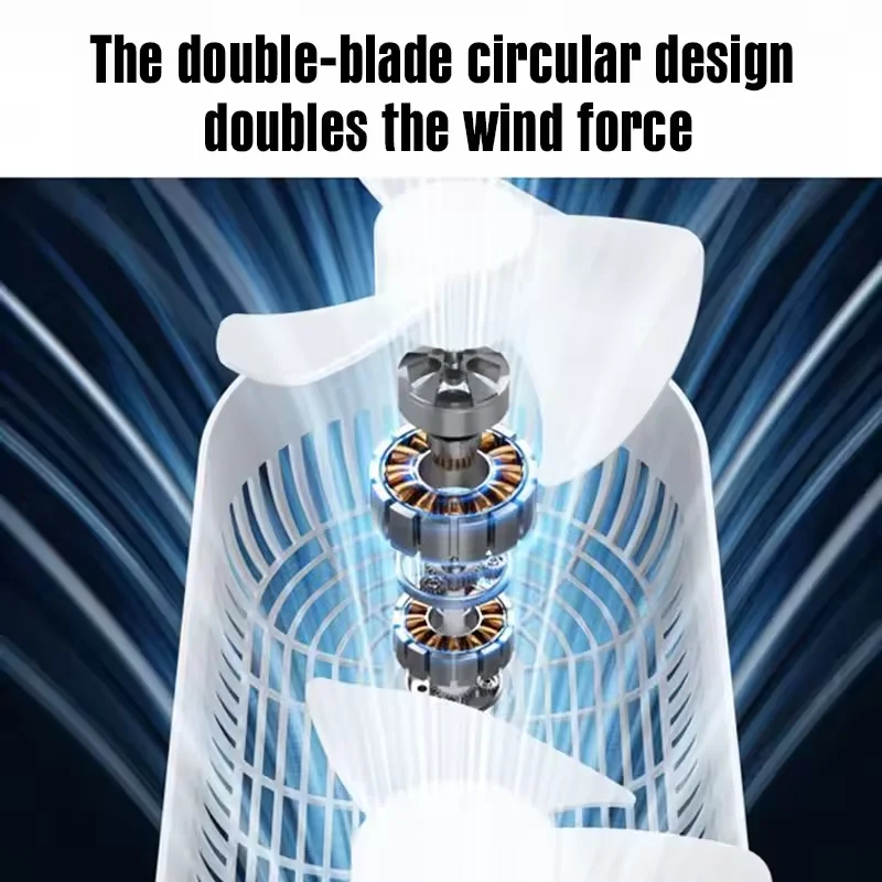 New Upgraded Large Battery Dual Motor Portable Fashion Desk Fan, Office, Travel, Camping, Outdoor RV Portable USB Fan