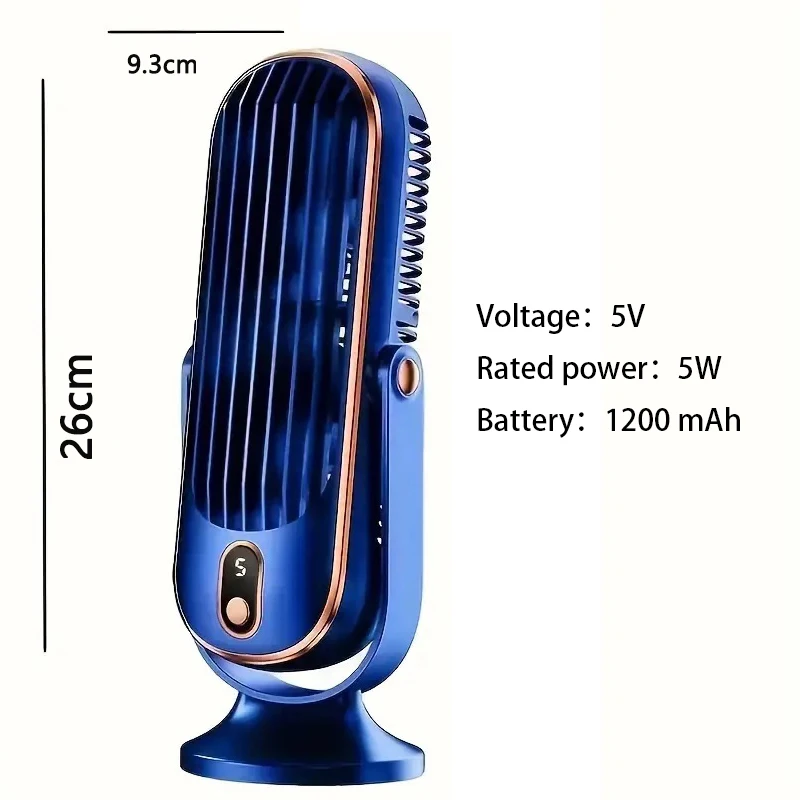 New Upgraded Large Battery Dual Motor Portable Fashion Desk Fan, Office, Travel, Camping, Outdoor RV Portable USB Fan