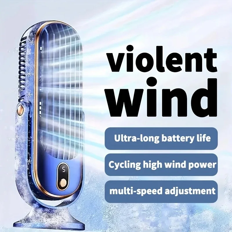 New Upgraded Large Battery Dual Motor Portable Fashion Desk Fan, Office, Travel, Camping, Outdoor RV Portable USB Fan