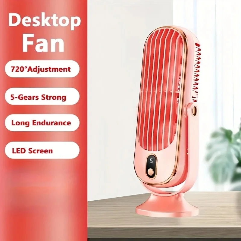 New Upgraded Large Battery Dual Motor Portable Fashion Desk Fan, Office, Travel, Camping, Outdoor RV Portable USB Fan