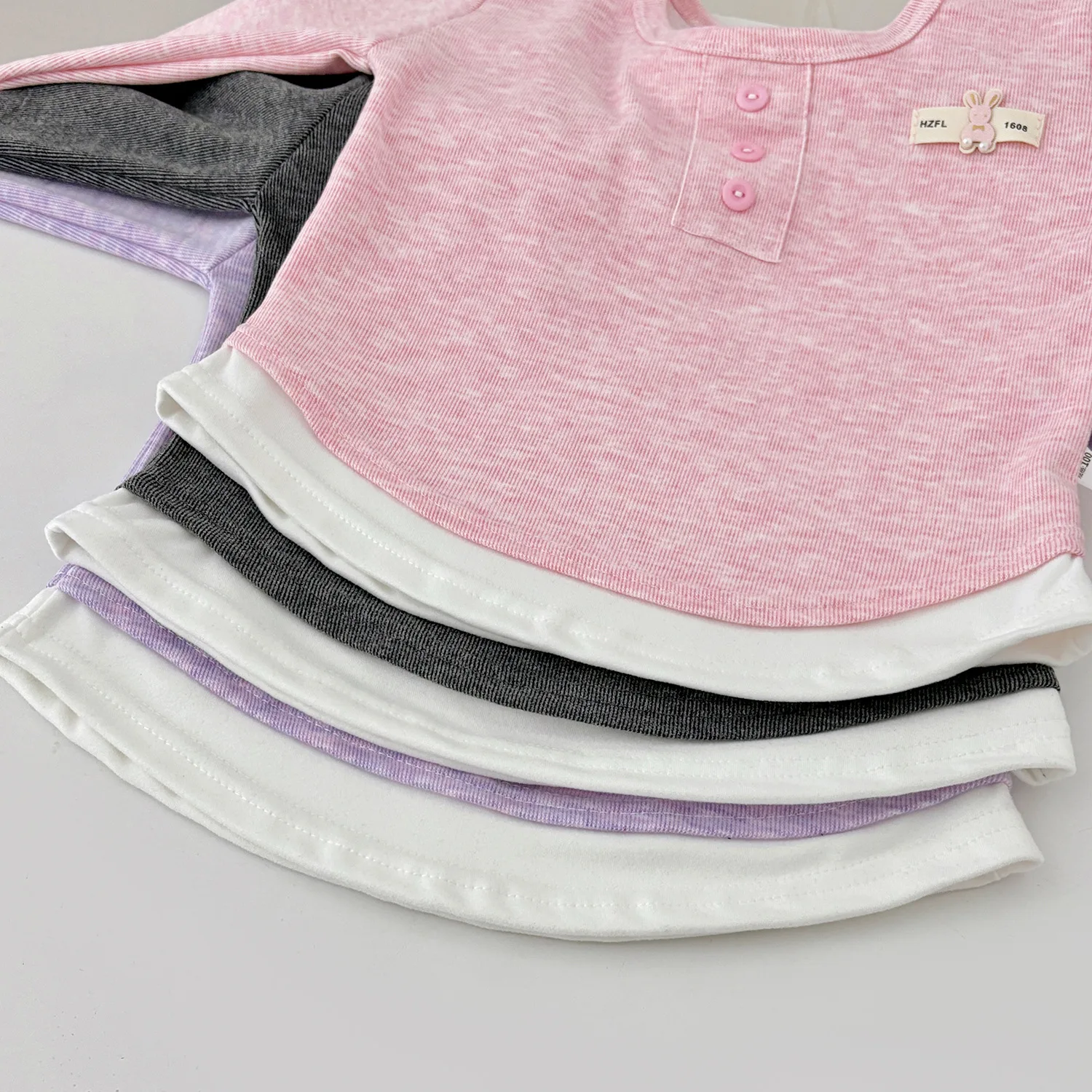 Children's Set 2026 Girls' Spring and Autumn Korean Edition Soft Sticky Fake Two piece Top+Wide Leg Pants Casual Set
