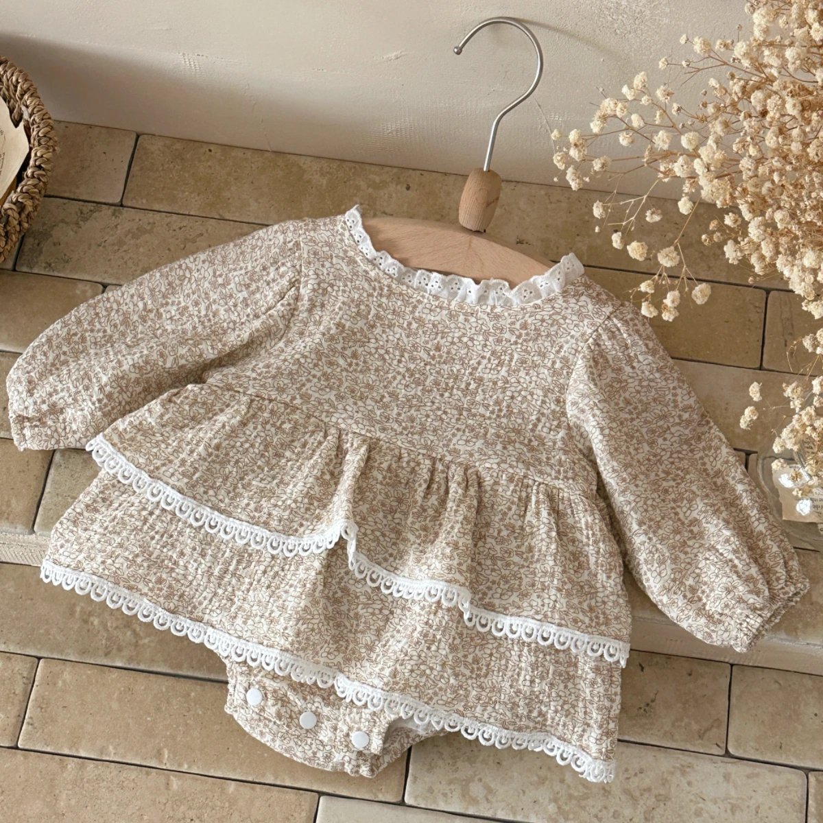 Baby Clothes Summer Baby Girl Bodysuit Floral New Female Baby Full Sleeve Romper Dress Newborn One-piece Jumpsuit 0-3Y