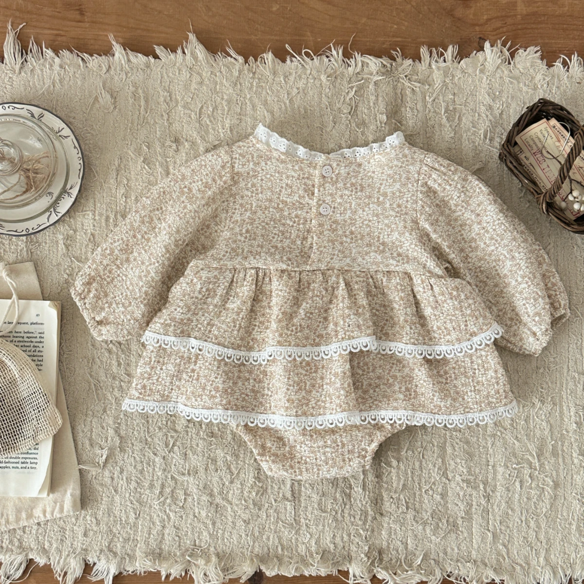 Baby Clothes Summer Baby Girl Bodysuit Floral New Female Baby Full Sleeve Romper Dress Newborn One-piece Jumpsuit 0-3Y