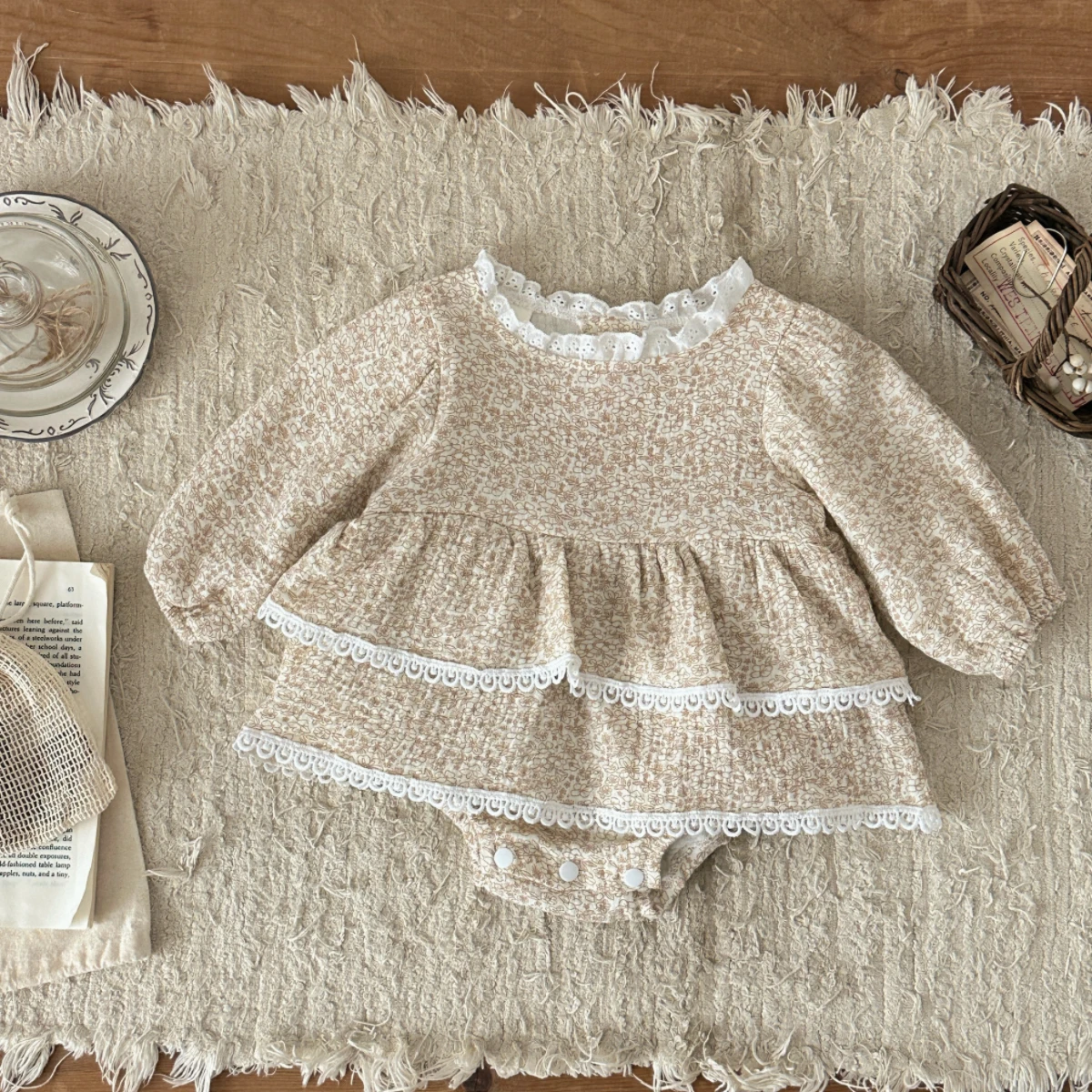 Baby Clothes Summer Baby Girl Bodysuit Floral New Female Baby Full Sleeve Romper Dress Newborn One-piece Jumpsuit 0-3Y