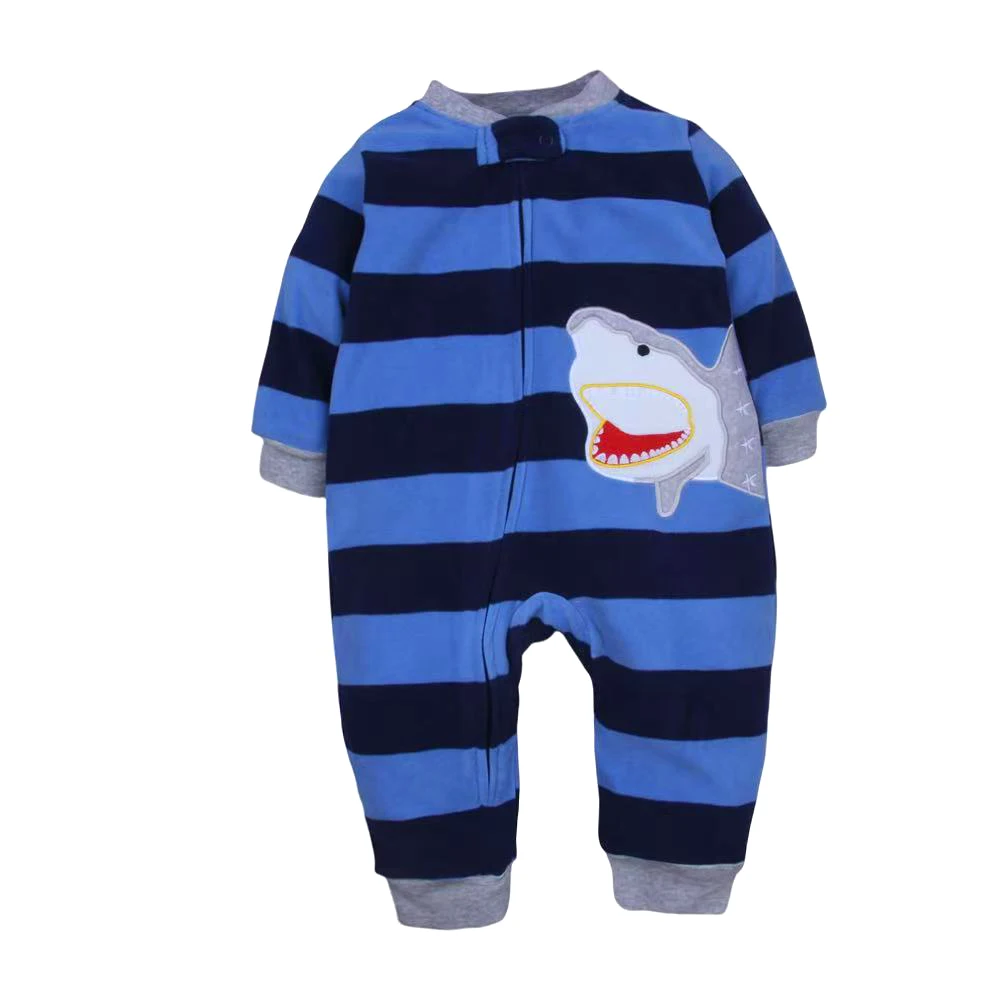 Spring Autumn Baby Boy Rompers Zipper Fleece Warm Pajamas Newborn Outfit Dinosaur Jumpsuit Infants Boy Clothing 9 -24 Months