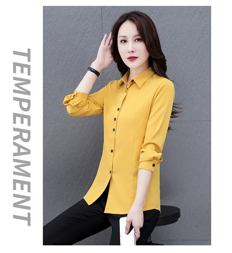 New Women'S Spring And Autumn Collar Long Sleeved Top Fashionable And Versatile Medium To Long Loose Casual Cardigan Shirt