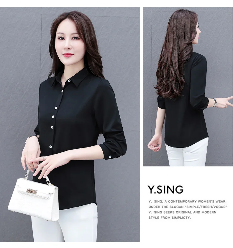 New Women'S Spring And Autumn Collar Long Sleeved Top Fashionable And Versatile Medium To Long Loose Casual Cardigan Shirt