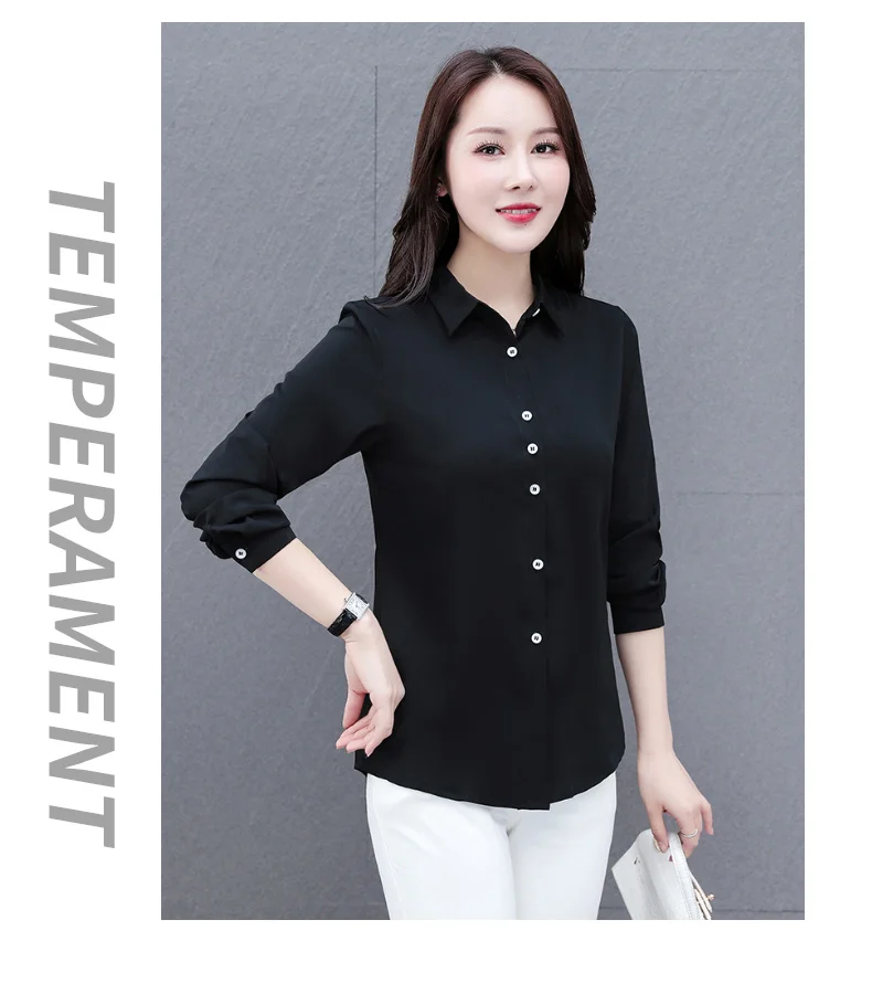 New Women'S Spring And Autumn Collar Long Sleeved Top Fashionable And Versatile Medium To Long Loose Casual Cardigan Shirt