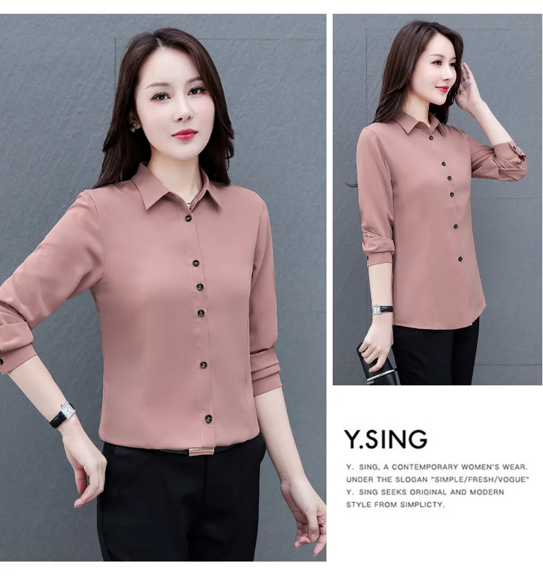New Women'S Spring And Autumn Collar Long Sleeved Top Fashionable And Versatile Medium To Long Loose Casual Cardigan Shirt