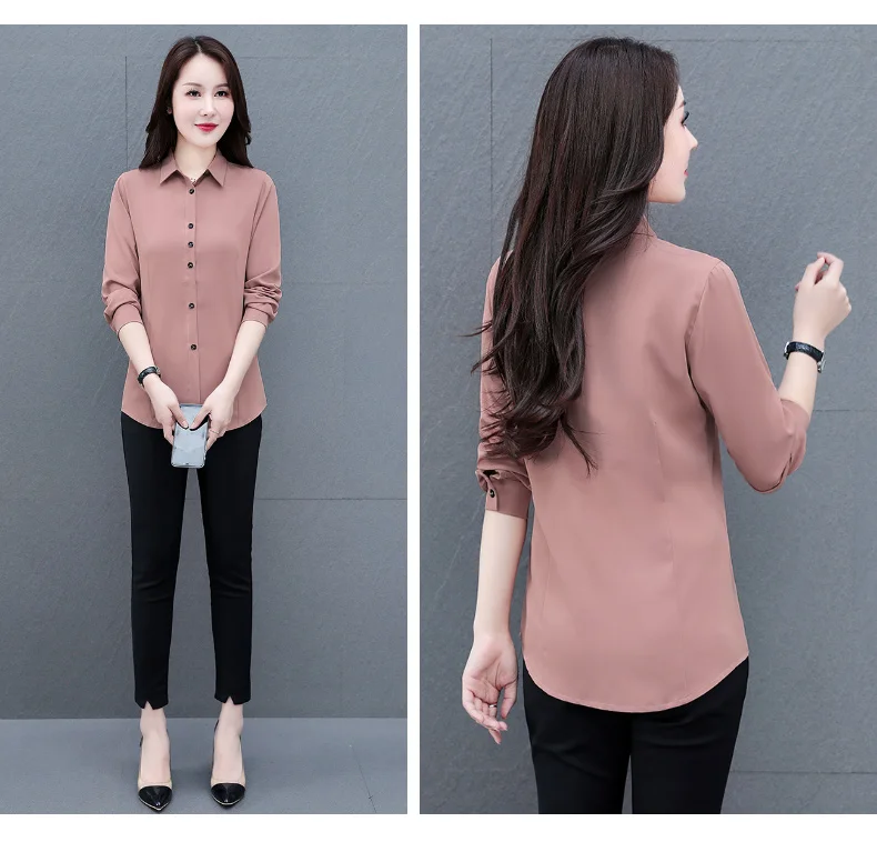 New Women'S Spring And Autumn Collar Long Sleeved Top Fashionable And Versatile Medium To Long Loose Casual Cardigan Shirt