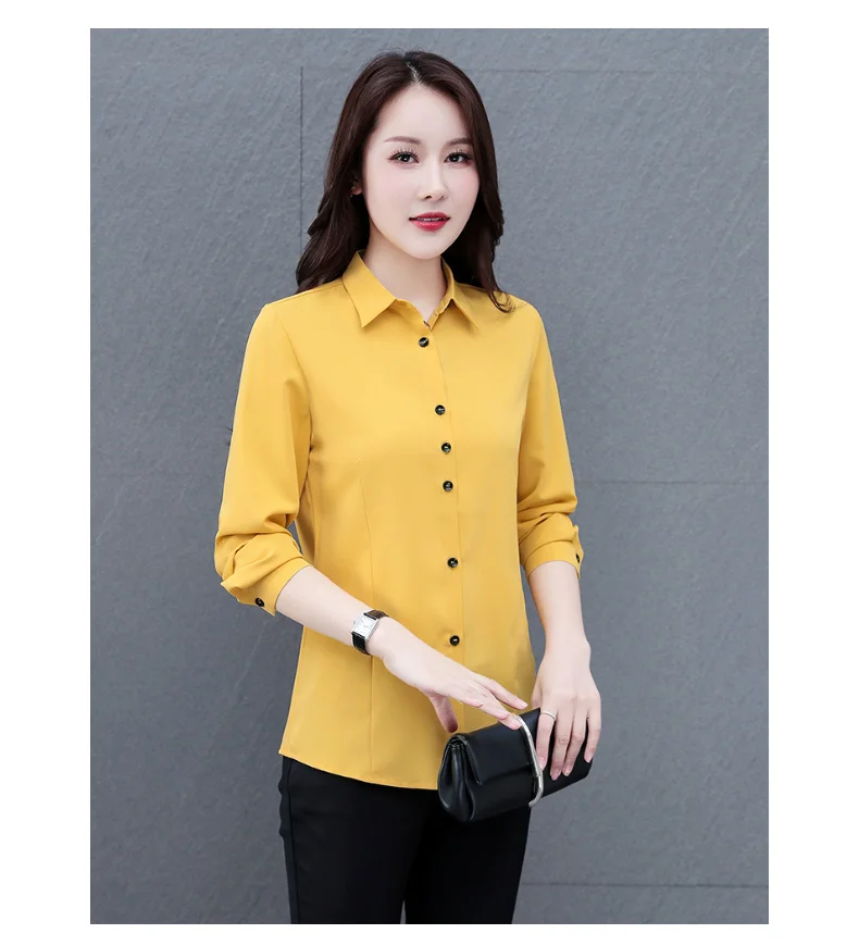 New Women'S Spring And Autumn Collar Long Sleeved Top Fashionable And Versatile Medium To Long Loose Casual Cardigan Shirt