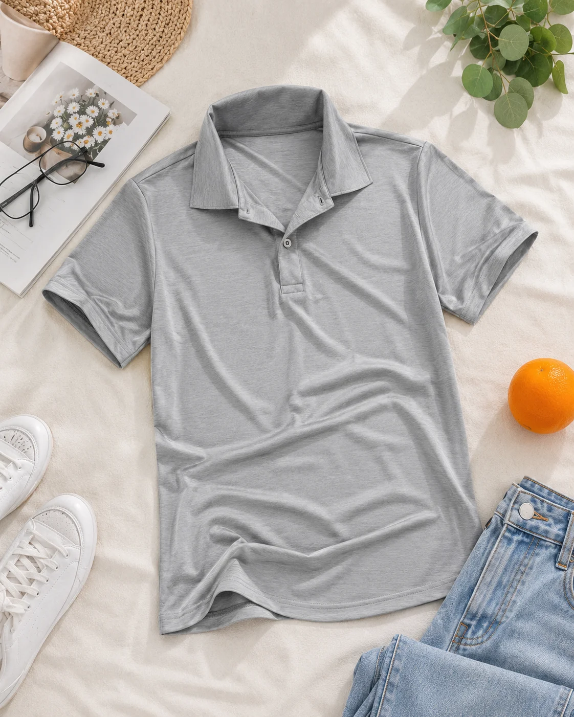 Women Solid Color Polo Shirt Summer Casual Cool Feeling Antibacterial Tops Breathable Short-sleeved Lapel Slim Fit 2025 Clothes