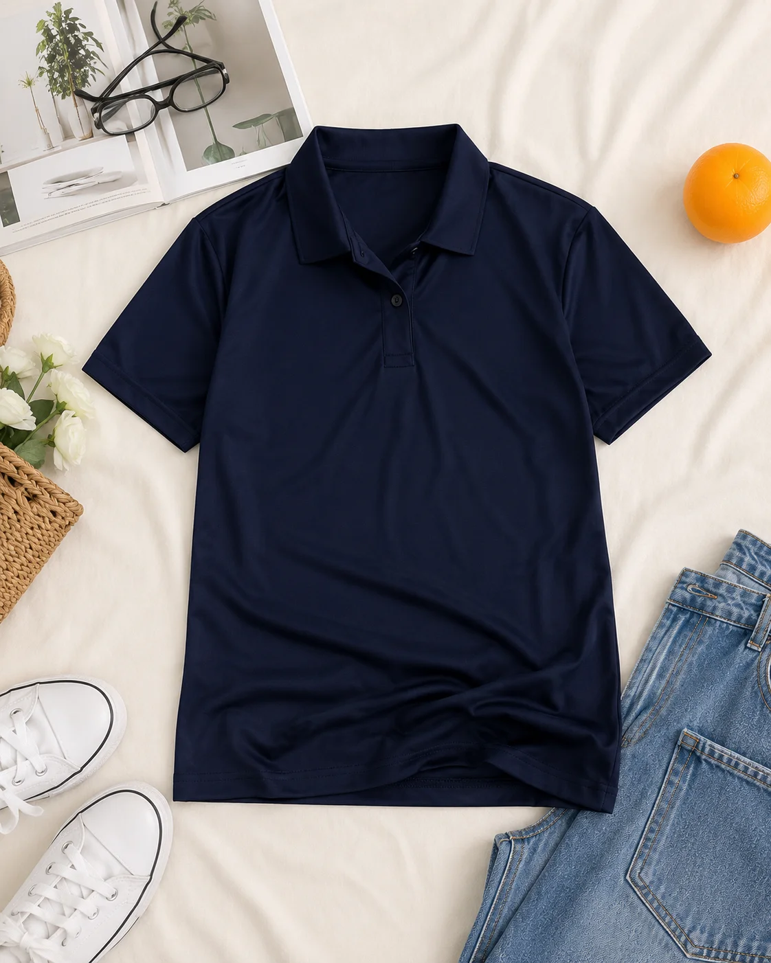 Women Solid Color Polo Shirt Summer Casual Cool Feeling Antibacterial Tops Breathable Short-sleeved Lapel Slim Fit 2025 Clothes