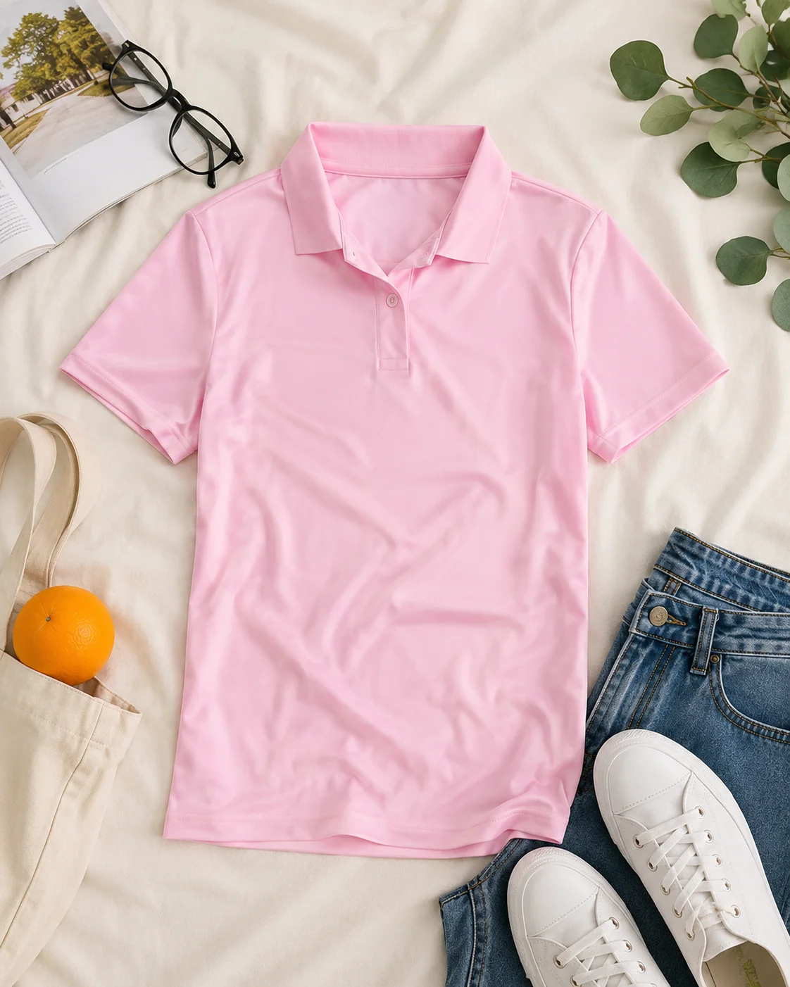 Women Solid Color Polo Shirt Summer Casual Cool Feeling Antibacterial Tops Breathable Short-sleeved Lapel Slim Fit 2025 Clothes