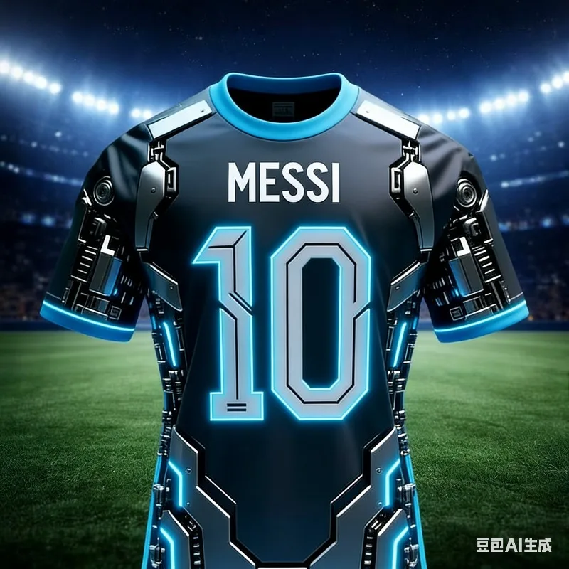 AI Jersey # 10 Messi Tech Sense Printed T-shirt Outdoor Fitness Training Sportswear Summer Men's Children's T-shirt Large Size