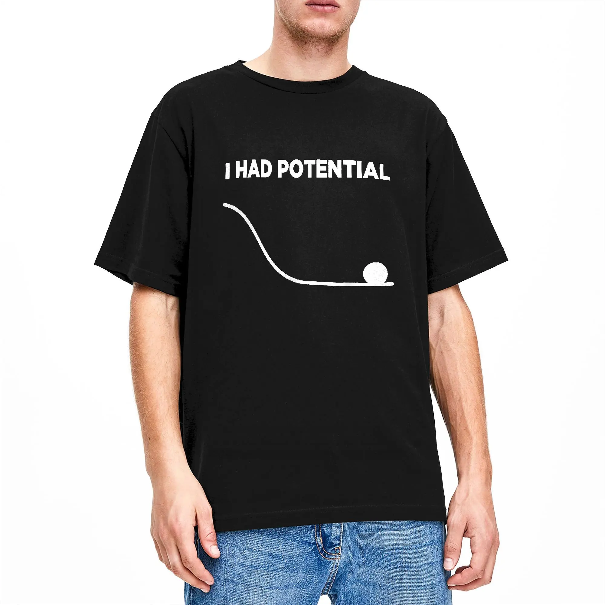 I Had Potential T Shirt Man Vintage T Shirts Summer O-Neck Hip Hop Tees Design Oversized Clothes