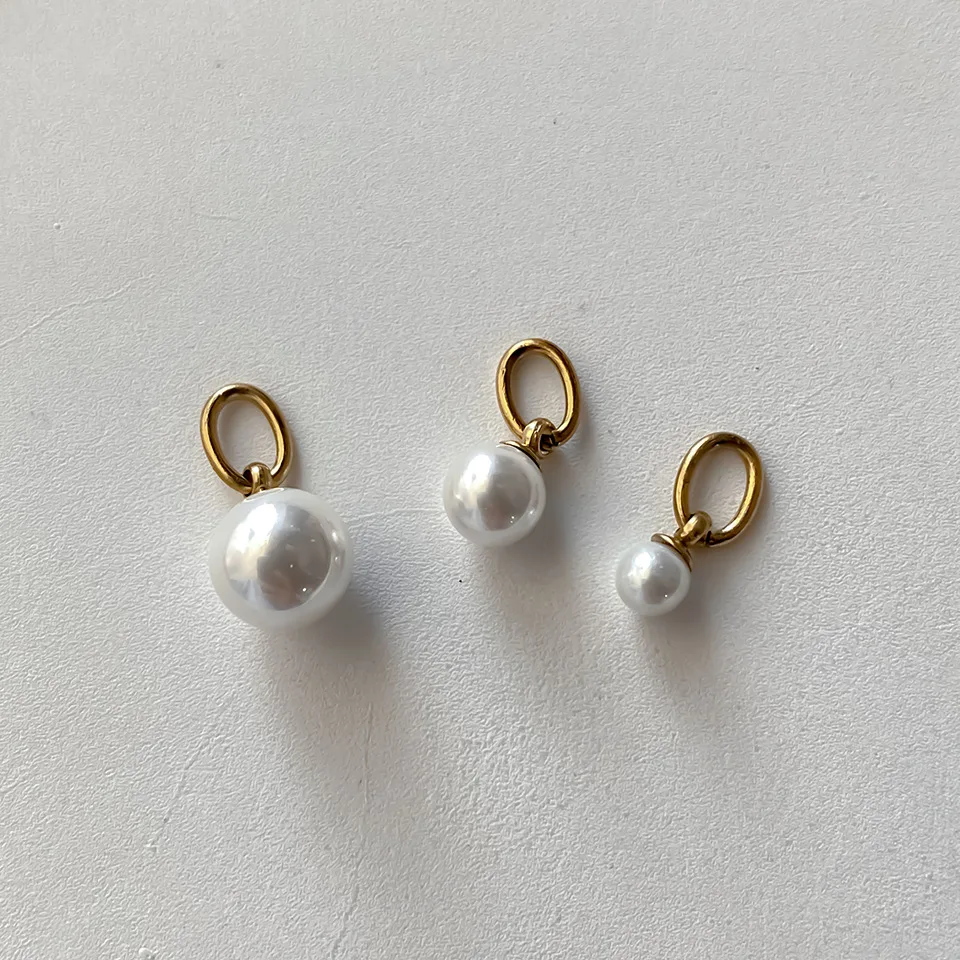 ZHENL Fashionable Round Pearl Pendant Women's Three-Piece Set Elegant Simple Design Luxury Feel DIY Jewelry Accessories