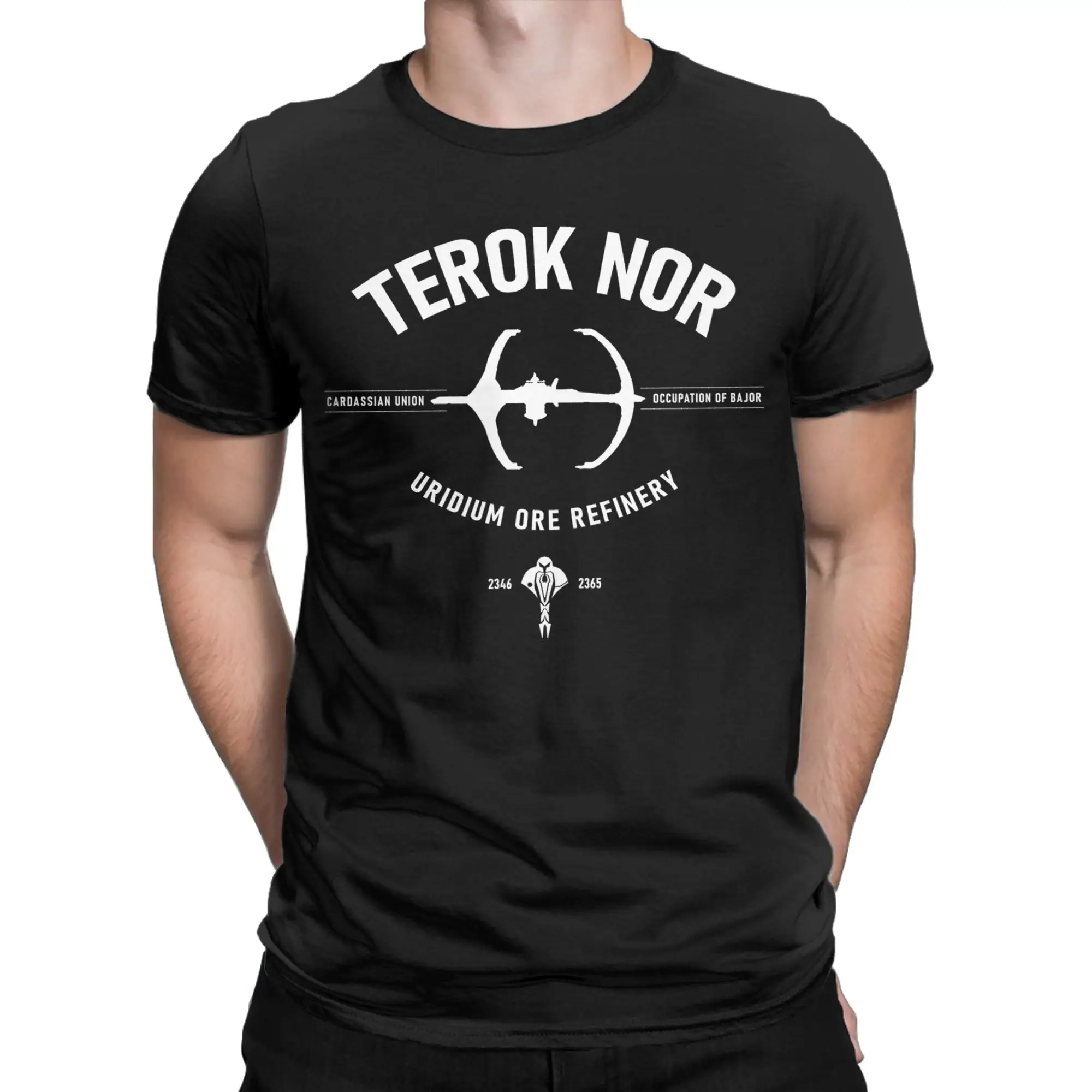 Men T-Shirt Star Treks Deep Space Nine Terok Nor Novelty 100% Cotton Tee Shirt Short Sleeve T Shirt O Neck Clothing Graphic