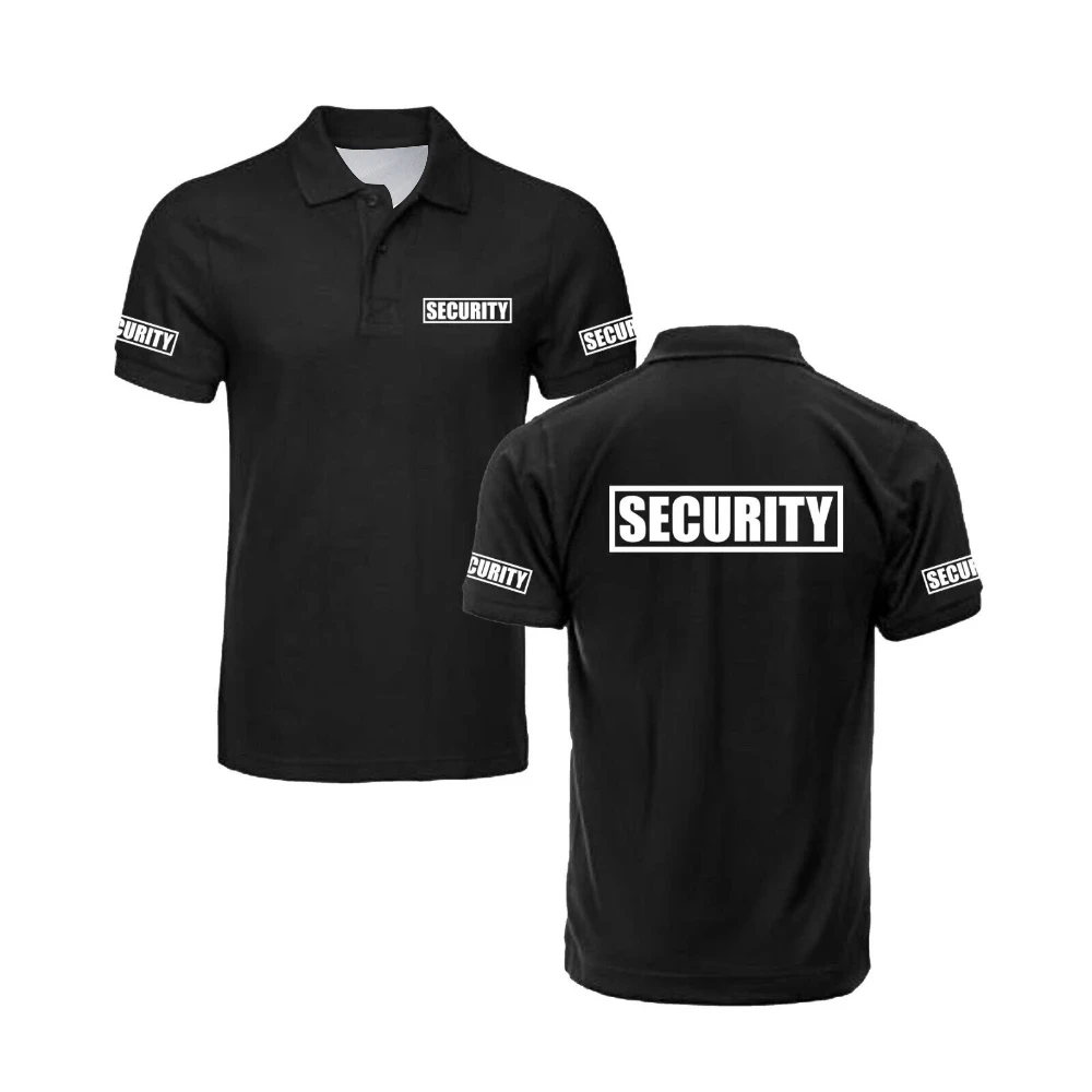 Security Classic Polo Shirt Guard Bodyguard Uniform Work Clothes Outdoor Men's Golf Polo Shirt Top