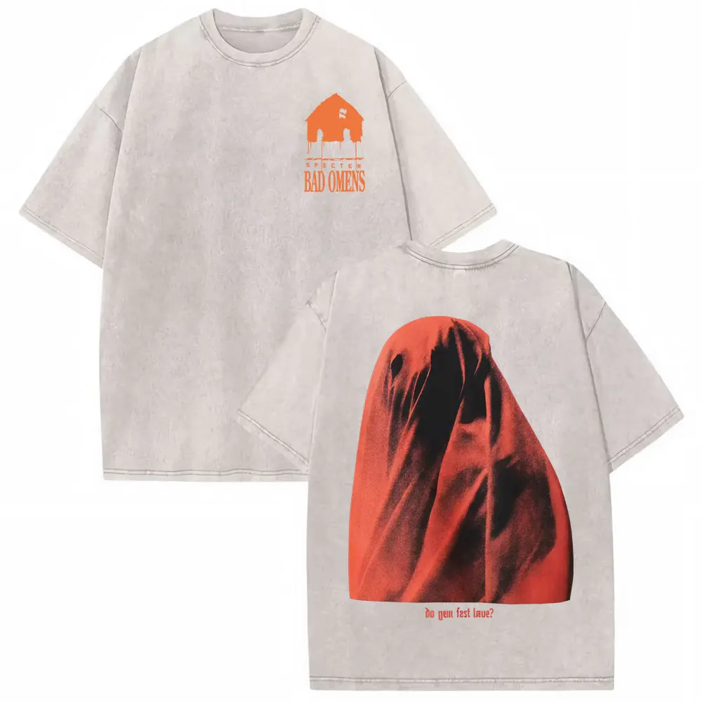 Bad Omens Do You Feel Love Tour 2026 Vintage Washed T Shirt Gothic Rock Band Concert Tshirts Men Women Fashion Oversized T-shirt