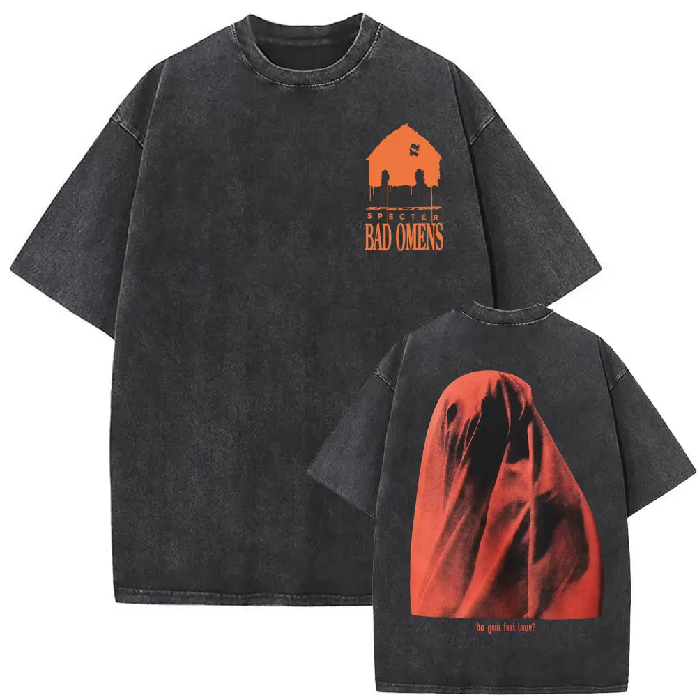 Bad Omens Do You Feel Love Tour 2026 Vintage Washed T Shirt Gothic Rock Band Concert Tshirts Men Women Fashion Oversized T-shirt