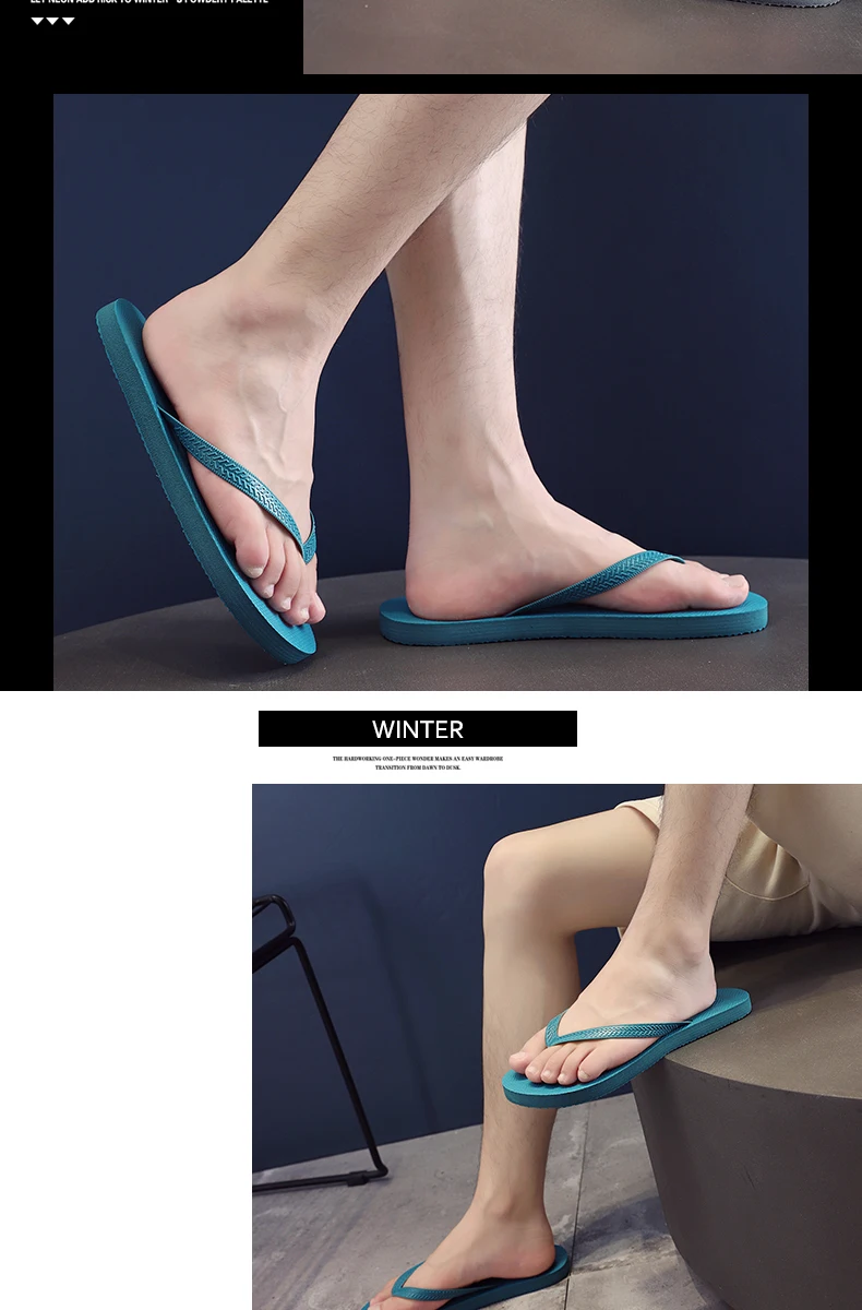 High Street Men's Flip Flops Slippers Anti-skid Outdoor Casual Beach Sandals Household Slipper Students Slides Pantuflas Hombre