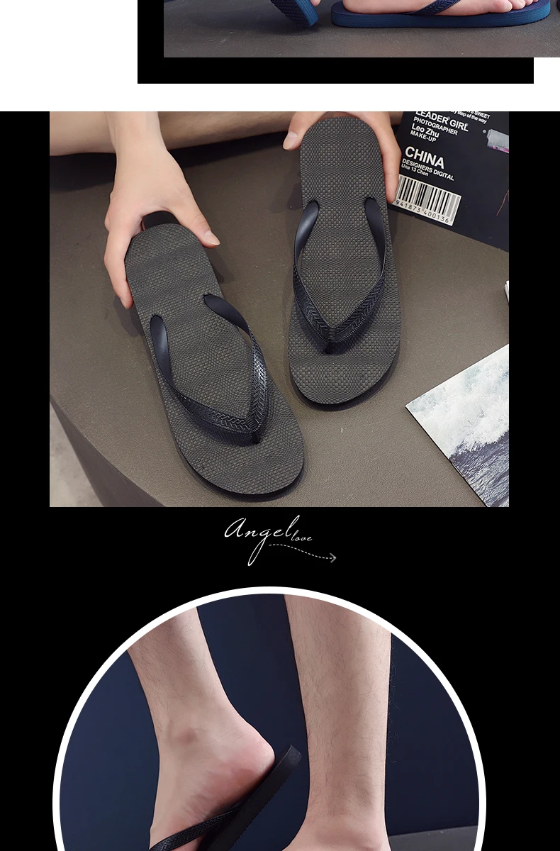 High Street Men's Flip Flops Slippers Anti-skid Outdoor Casual Beach Sandals Household Slipper Students Slides Pantuflas Hombre