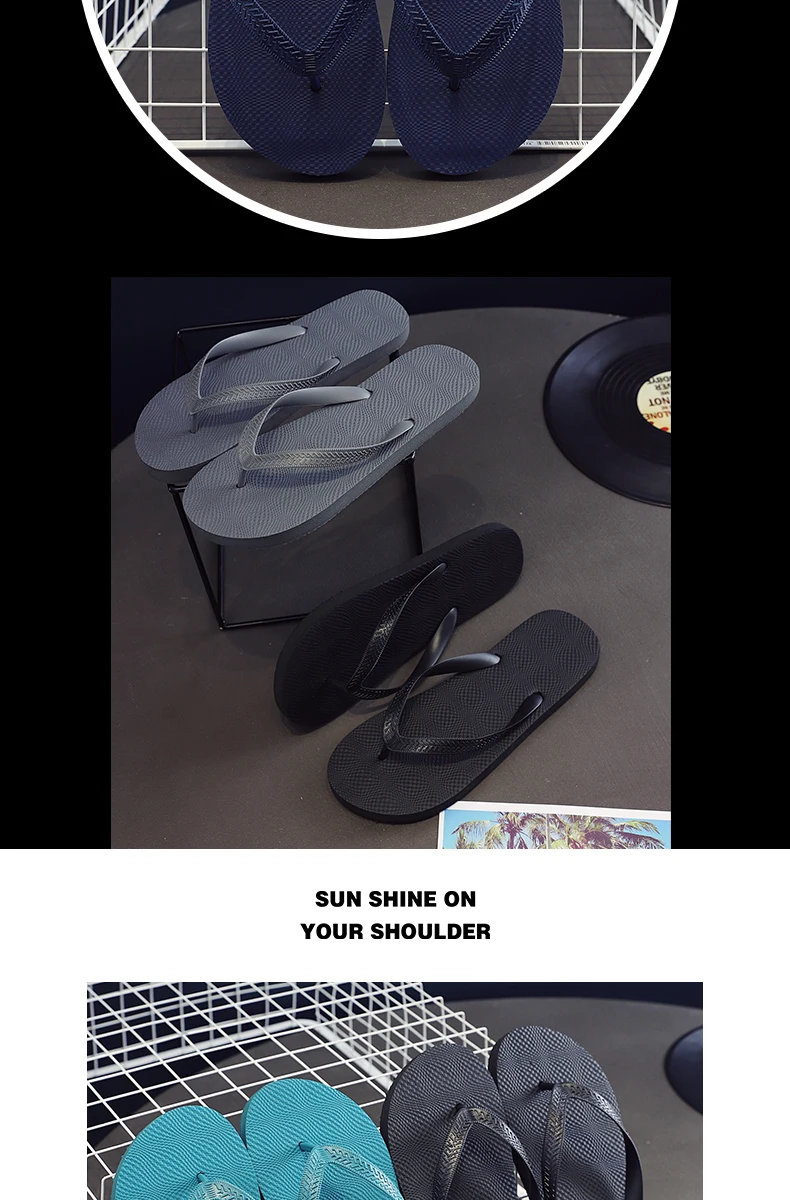 High Street Men's Flip Flops Slippers Anti-skid Outdoor Casual Beach Sandals Household Slipper Students Slides Pantuflas Hombre