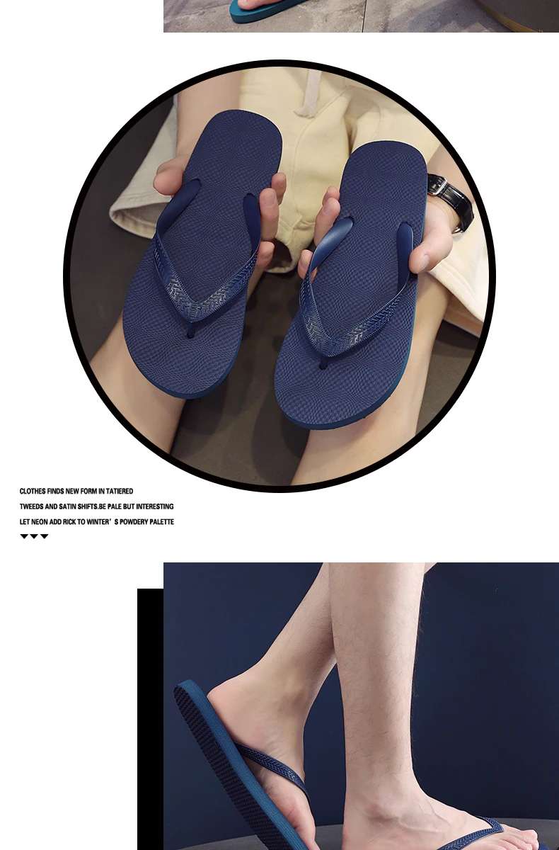 High Street Men's Flip Flops Slippers Anti-skid Outdoor Casual Beach Sandals Household Slipper Students Slides Pantuflas Hombre