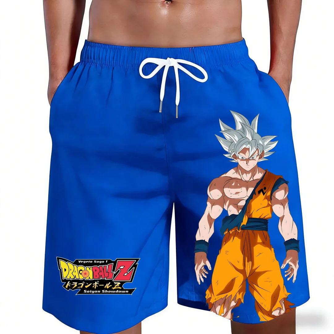 2026 New Dragon Ball Goku Ultra Instinct Anime Print Beach Shorts Casual Loose Family Matching Outfits Summer Quick Dry Sports