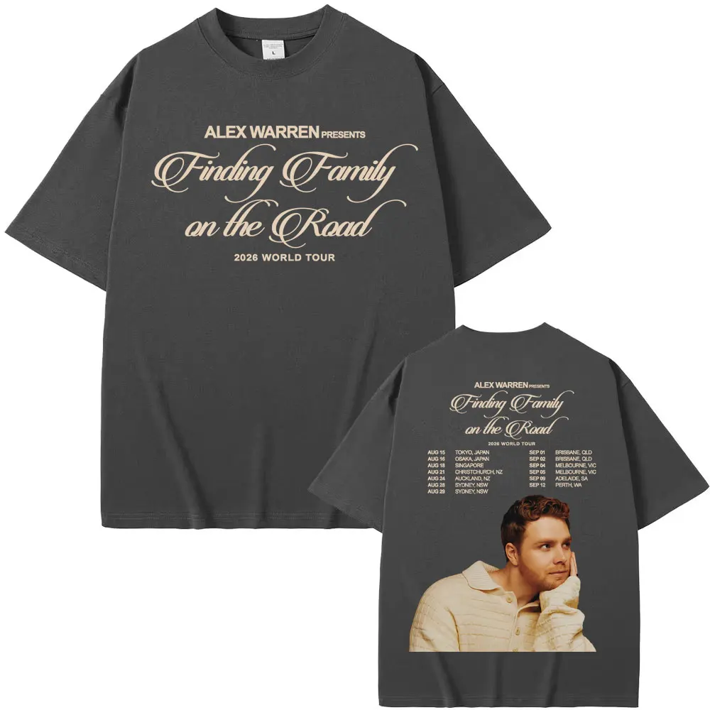 Alex Warren Finding Family on The Road 2026 World Tour Graphic Tee Shirt Men Women Harajuku Retro Short Sleeve Oversized T-shirt