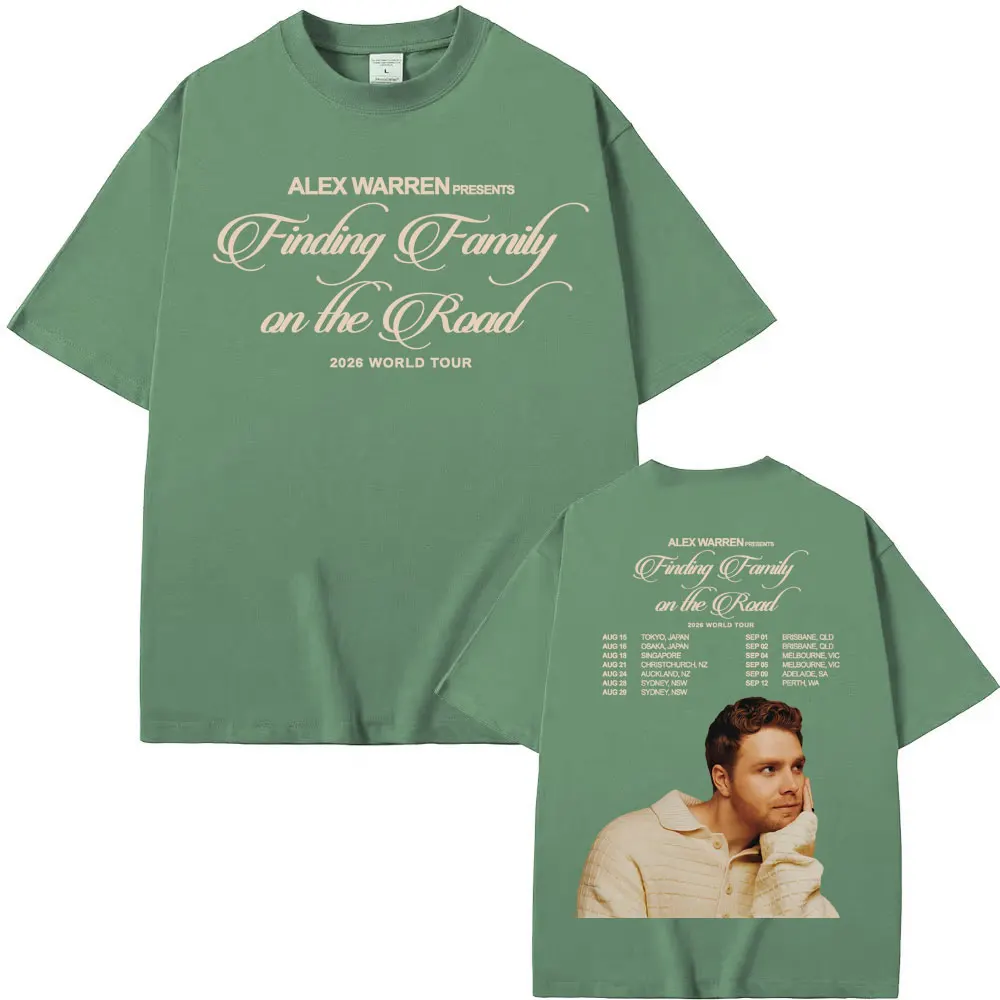 Alex Warren Finding Family on The Road 2026 World Tour Graphic Tee Shirt Men Women Harajuku Retro Short Sleeve Oversized T-shirt