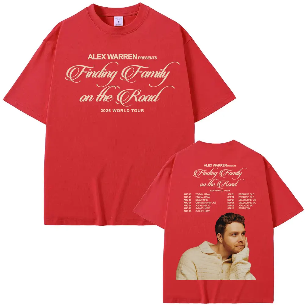 Alex Warren Finding Family on The Road 2026 World Tour Graphic Tee Shirt Men Women Harajuku Retro Short Sleeve Oversized T-shirt