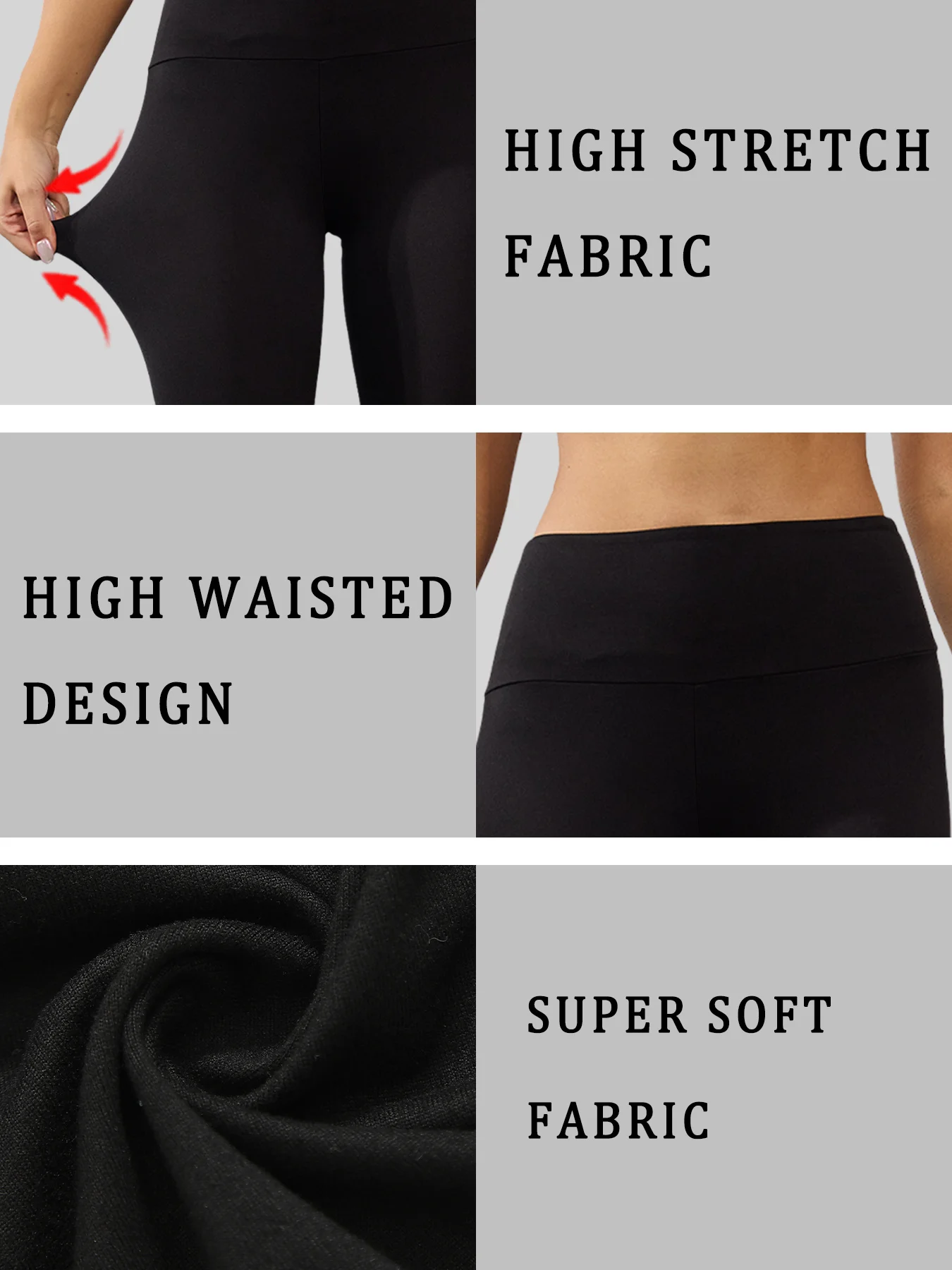 3 Pack Super Soft Leggings for Women, High Waisted Tummy Control No See Through Workout Yoga Running Pants Leggings