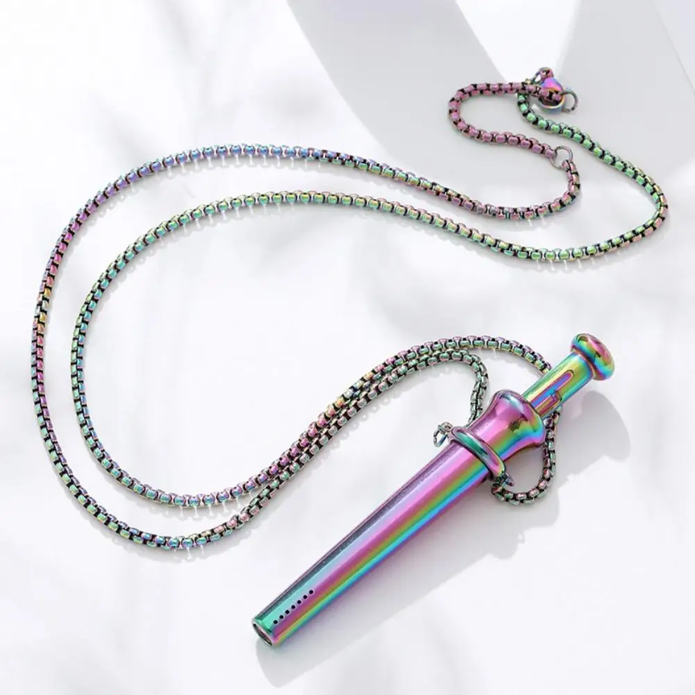 Stainless Steel Anxiety Relief Breathing Necklace Large Size Meditation Pendant for Stress Calm Quit Smoking Vaping Aid Jewelry