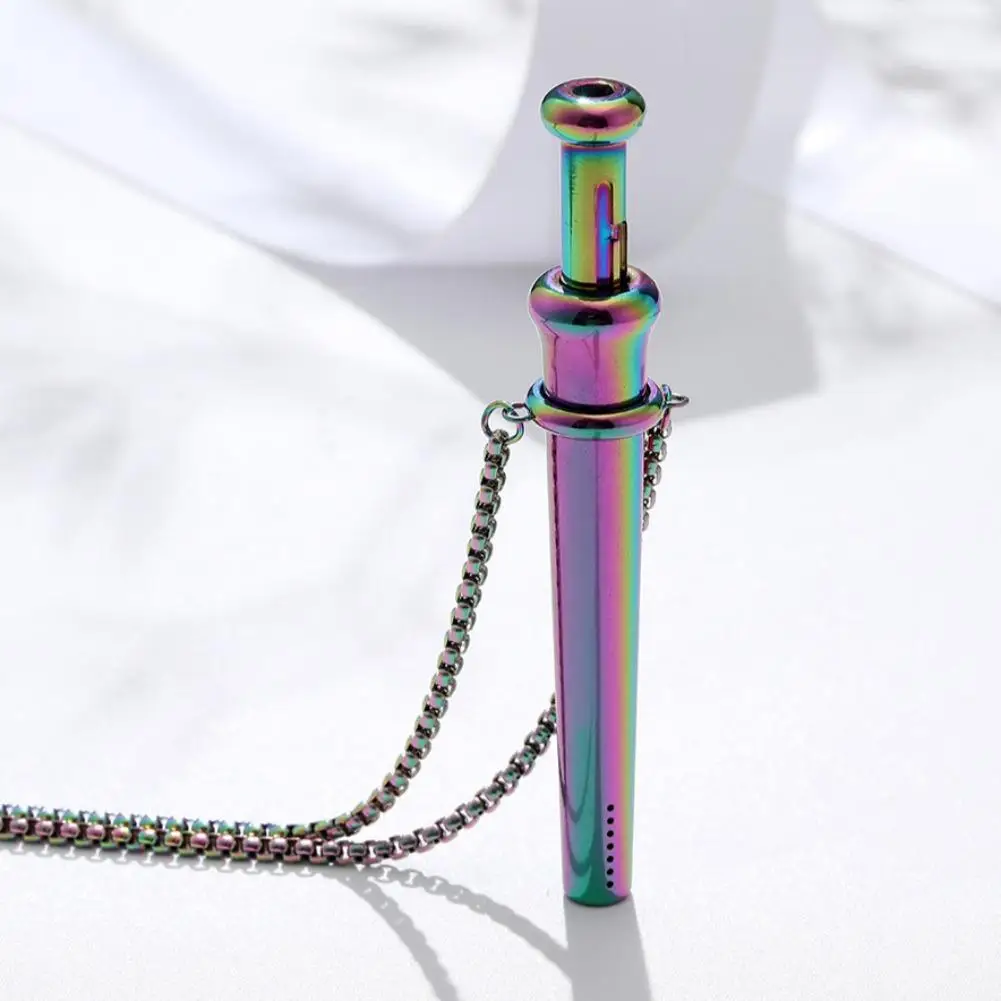 Stainless Steel Anxiety Relief Breathing Necklace Large Size Meditation Pendant for Stress Calm Quit Smoking Vaping Aid Jewelry