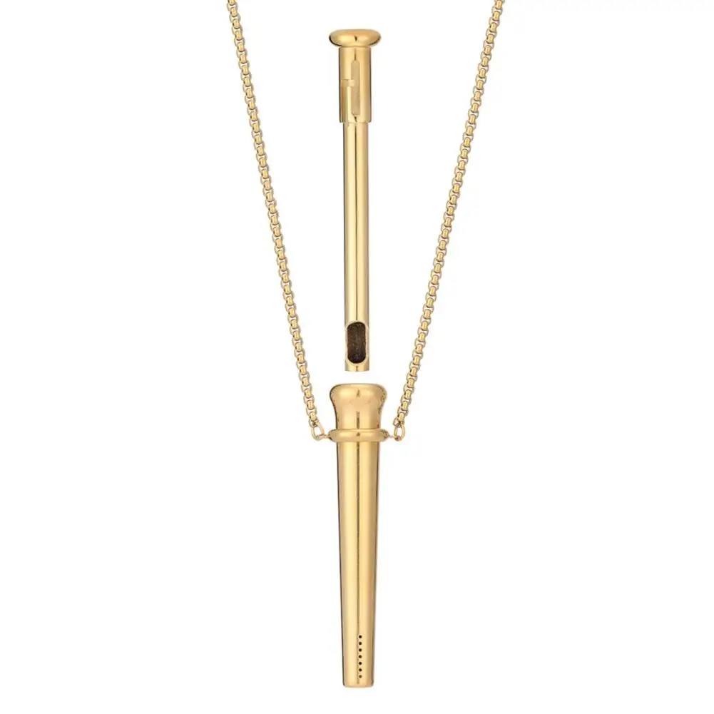 Stainless Steel Anxiety Relief Breathing Necklace Large Size Meditation Pendant for Stress Calm Quit Smoking Vaping Aid Jewelry