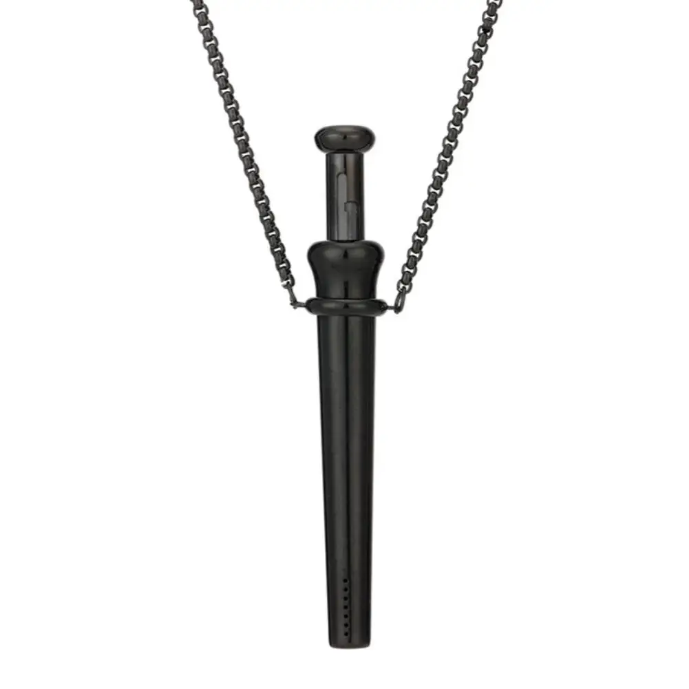 Stainless Steel Anxiety Relief Breathing Necklace Large Size Meditation Pendant for Stress Calm Quit Smoking Vaping Aid Jewelry