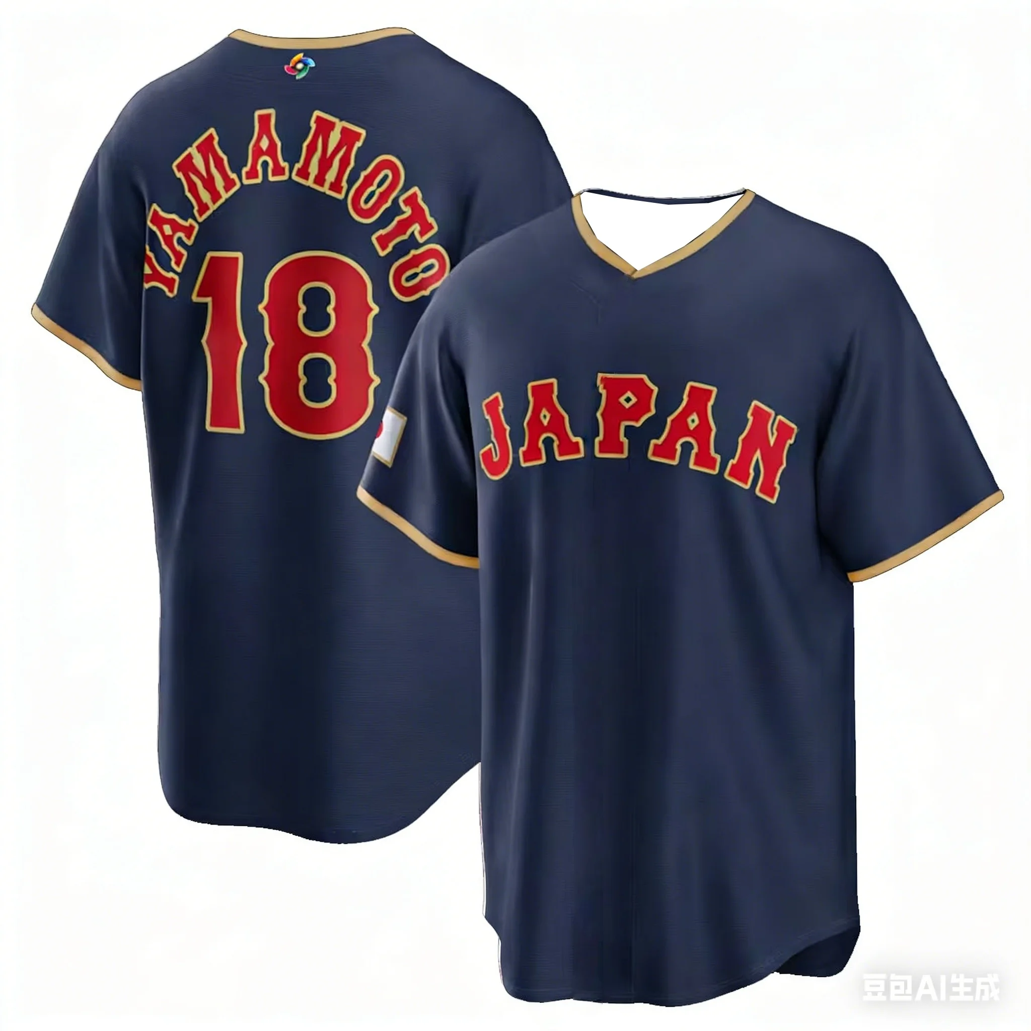 2026 New Japan Baseball Jersey Okamoto 25 Men's Navy WBC Baseball Shirt Short Sleeve Fan Version Sportswear