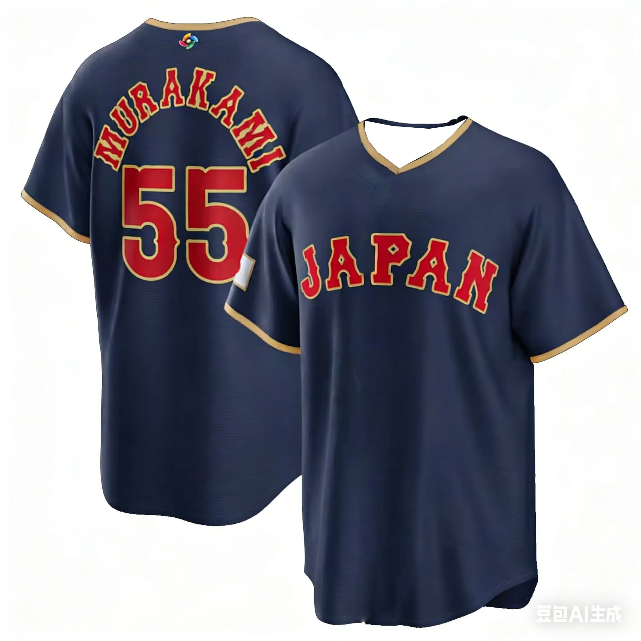 2026 New Japan Baseball Jersey Okamoto 25 Men's Navy WBC Baseball Shirt Short Sleeve Fan Version Sportswear