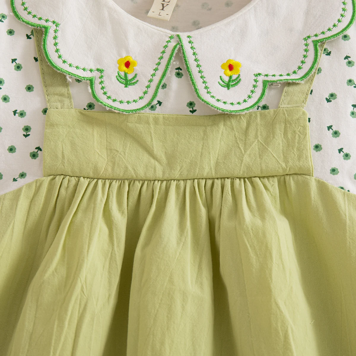 Baby Girl Dress Summer Cotton Flower Collar Short Sleeved Girls Dresses Cartoon Cute Casual Baby Girl Clothing
