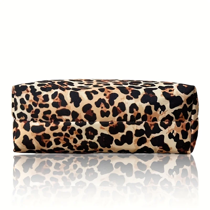 Fashion Leopard Print Women's Tote Handbag, High-Quality Bamboo Handle Design, Ins-Style Women's Winter Handbag