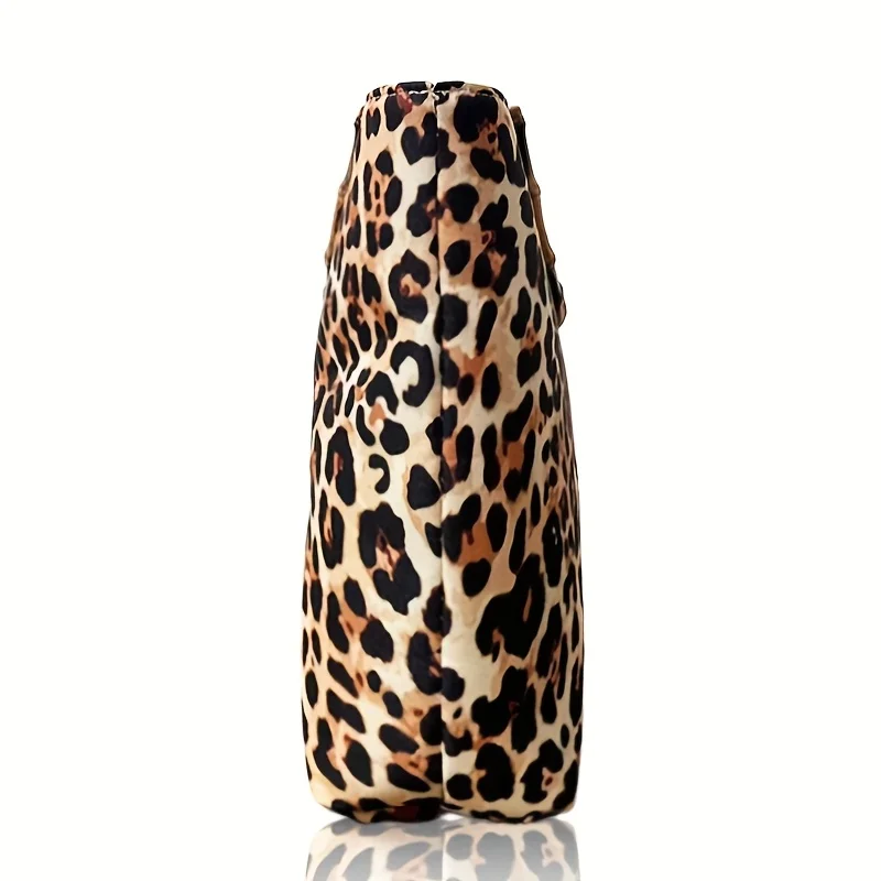 Fashion Leopard Print Women's Tote Handbag, High-Quality Bamboo Handle Design, Ins-Style Women's Winter Handbag