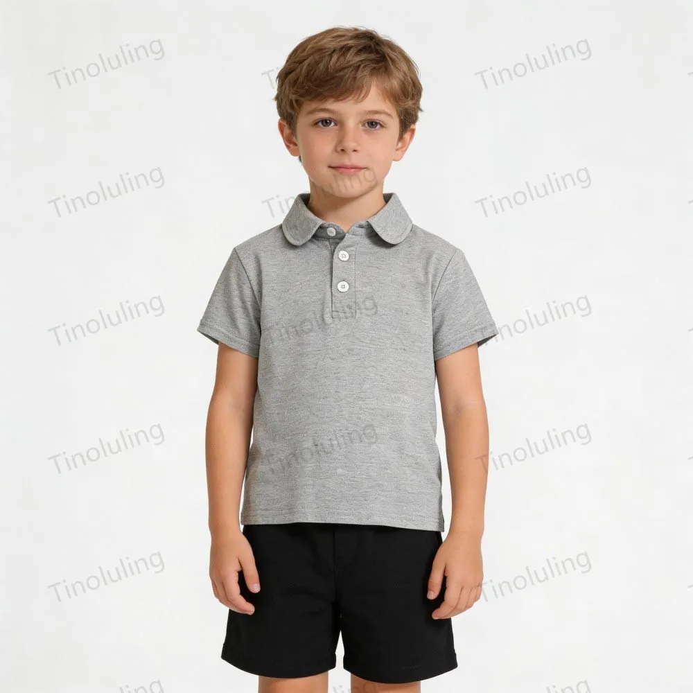 100% Cotton Boys Polo Shirts Kids Toddler Baby 1 to 2 3 4 5 6 7 Years Plain White Blue Children Polos T Shirt Designer Clothes