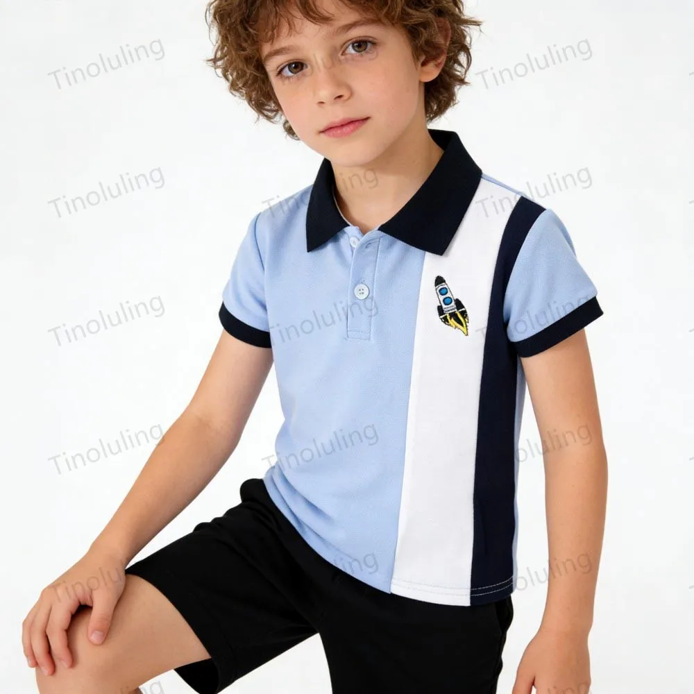 100% Cotton Boys Polo Shirts Kids Toddler Baby 1 to 2 3 4 5 6 7 Years Plain White Blue Children Polos T Shirt Designer Clothes