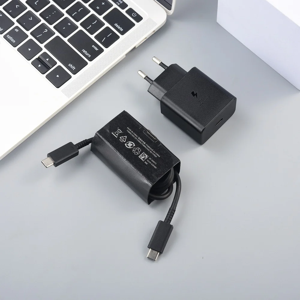 Samsung 45w Charger EU Super Fast Charge Adapter EP-T4511 For Galaxy S26 S25 S24 S23 Plus Ultra A55 M55 Flip Fold 7 8 & 5A Cable