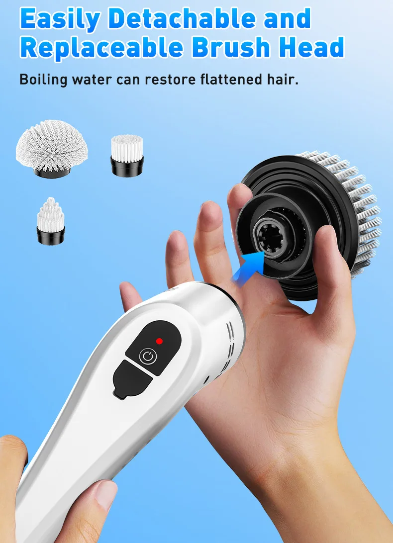 TINSOL 12 in 1 Electric Cleaning Brush with Telescopic Handle, Multifunctional Household Floor and Kitchen Cleaning Tool