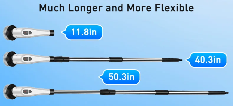 TINSOL 12 in 1 Electric Cleaning Brush with Telescopic Handle, Multifunctional Household Floor and Kitchen Cleaning Tool